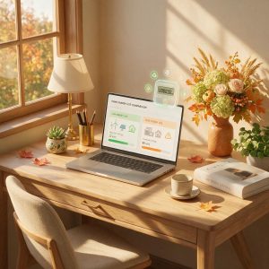 Confronto dei consumi energetici e delle offerte luce e gas a settembre tramite laptop.
